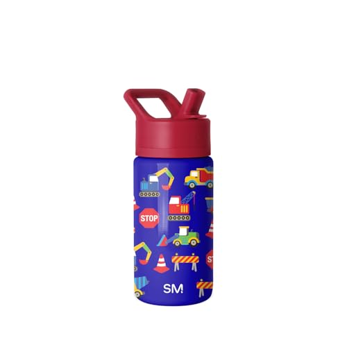 Simple Modern Trinkflasche Kinder mit Strohhalm | Sport Isolierte Edelstahl-Kindertrinkflasche für Kleinkinder Jungen und Mädchen | Summit | 415ml | Under Construction von Simple Modern