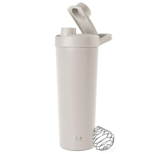 Simple Modern Shaker-Edelstahl-Flasche mit Ball | Metall-Isolierbecher für Proteinshakes, Shakes und Pre-Workout-Getränke | Rally | 710ml | Almond Birch von Simple Modern