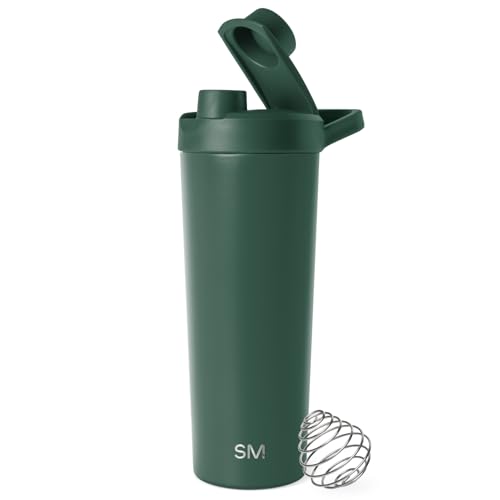 Simple Modern Shaker-Edelstahl-Flasche mit Ball | Metall-Isolierbecher für Proteinshakes, Shakes und Pre-Workout-Getränke | Rally | 710ml | Forest von Simple Modern