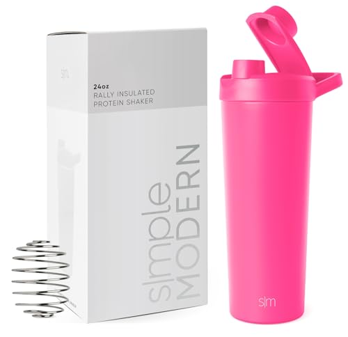 Simple Modern Shaker-Edelstahl-Flasche mit Ball | Metall-Isolierbecher für Proteinshakes, Shakes und Pre-Workout-Getränke | Rally | 710ml | Raspberry Vibes Simple Modern Shaker-Edelstahl-Flasche mit Ball | Metall-Isolierbecher für Proteinshakes, Shakes und Pre-Workout-Getränke | Rally | 710ml | Raspberry Vibes von Simple Modern