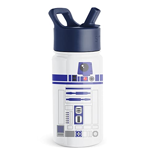 Simple Modern Star Wars R2D2 Kids Water Bottle with Straw Lid | Insulated Stainless Steel Reusable Tumbler Gifts for School, Toddlers, Girls, Boys | Summit Collection | 14oz, R2D2 von Simple Modern