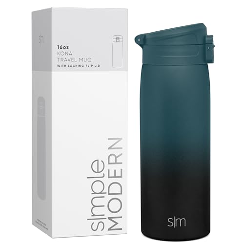 Simple Modern Thermobecher Kaffeebecher to go mit Schnappdeckel | Isolierbecher Edelstahl | Geschenke für Frauen und Männer | Kona | 470ml | Moonlight von Simple Modern