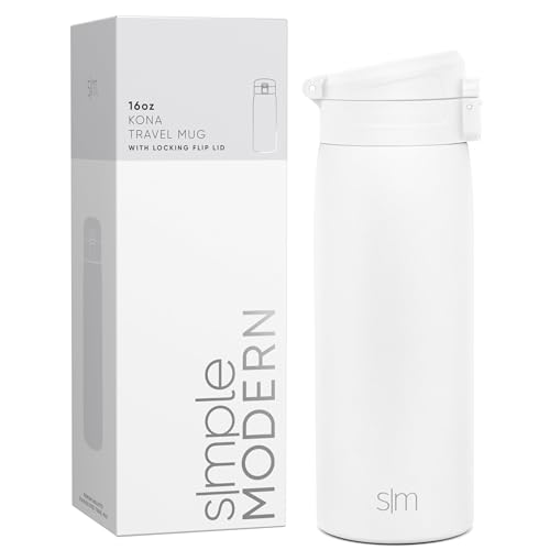 Simple Modern Thermobecher Kaffeebecher to go mit Schnappdeckel | Isolierbecher Edelstahl | Geschenke für Frauen und Männer | Kona | 470ml | Winter White Simple Modern Thermobecher Kaffeebecher to go mit Schnappdeckel | Isolierbecher Edelstahl | Geschenke für Frauen und Männer | Kona | 470ml | Winter White von Simple Modern