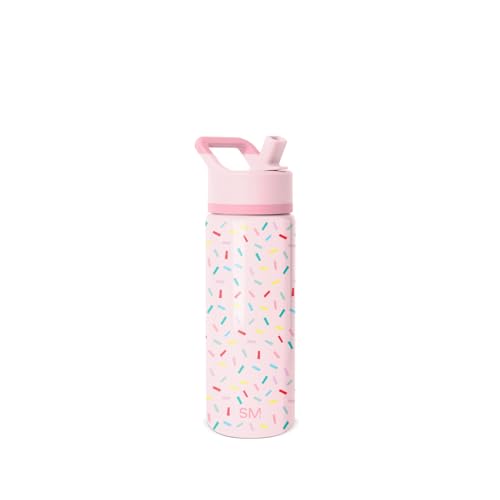 Simple Modern Trinkflasche Kinder mit Strohhalm | Sport Isolierte Edelstahl-Kindertrinkflasche für Kleinkinder Jungen und Mädchen | Summit | 530ml | Confetti von Simple Modern