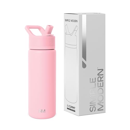 Simple Modern Trinkflasche mit Strohhalm | Wasserflasche Edelstahl Isolierte für den Sport Fitnessstudio | Summit | 530ml | Blush Simple Modern Trinkflasche mit Strohhalm | Wasserflasche Edelstahl Isolierte für den Sport Fitnessstudio | Summit | 530ml | Blush von Simple Modern