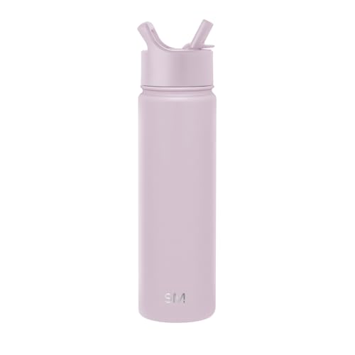 SIMPLE MODERN Wasserflasche mit Trinkhalm | Isolierte Edelstahl-Thermoskanne für den Sport Fitnessstudio | Summit Sammlung | 650ml | Lavender Mist von Simple Modern