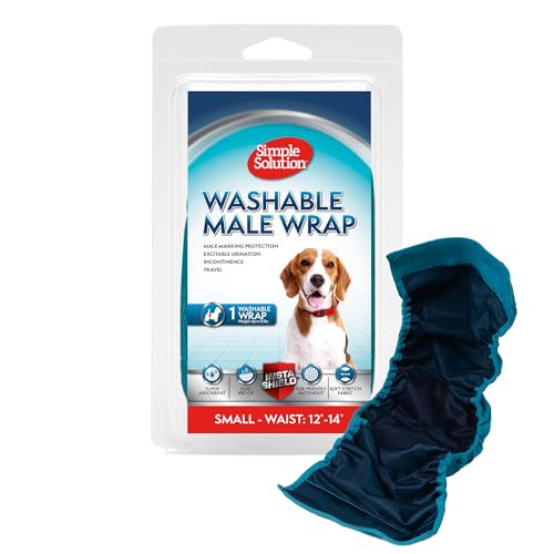 Simple Solution waschbare Hundewindeln für Rüden | Saugfähige Wickel für Rüden mit auslaufsicherer Passform | Erregtes Urinieren, Inkontinenz oder Markierung des Rüden | 1x kleine Windel von Simple Solution