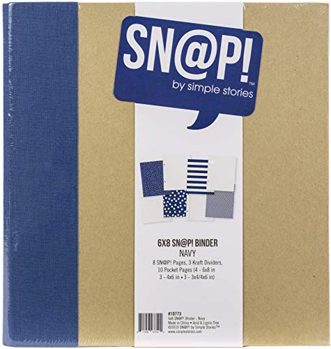 Simple Stories 620080 Sn@p Binder 6"X8"-Navy Snatp Ordner, 15,2 x 20,3 cm, Marineblau, Karton von Simple Stories