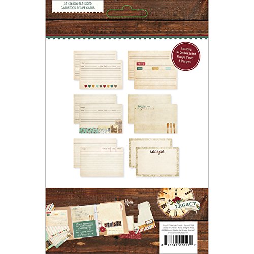Simple Stories Papier Snap doppelseitig Rezept Karten 4-Zoll x 6, 3-Legacy von Simple Stories