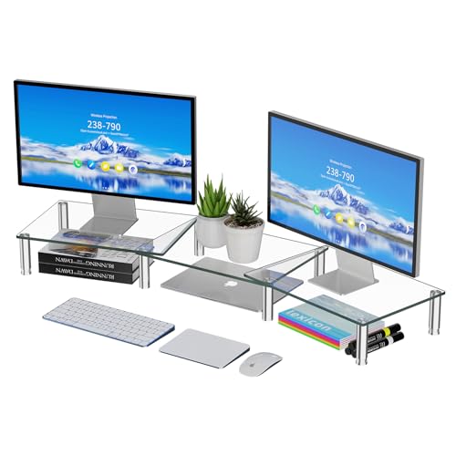 Simple Trending 3 Stück Computer-Monitorerhöhung mit gehärtetem Glas Simple Trending 3 Stück Computer-Monitorerhöhung mit gehärtetem Glas von Simple Trending