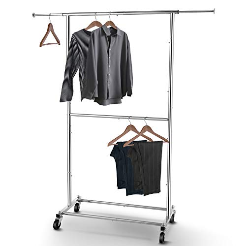 Simple Trending Kleiderständer mit Doppelstab, Garderobe auf Rollen, zum Aufhängen von Kleidung Simple Trending Kleiderständer mit Doppelstab, Garderobe auf Rollen, zum Aufhängen von Kleidung von Simple Trending
