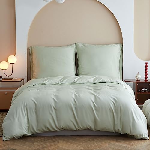 Simple&Opulence Bambus Bettbezug Set, Seidiger und weicher Bettbezug Kühle Bettwäsche Perfekt für Haut und Haar mit Kopfkissenbezügen,Mintgrün,200x200cm von Simple&Opulence