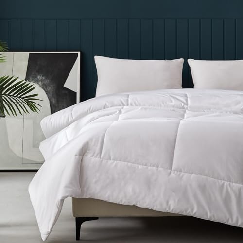Simple&Opulence Bettdecke 220x240 cm,Winterdecke Extra WarmAllergiker Bettdecke,Mikrofaser Steppdecke 450GSM,Weiche Atmungsaktive Schlafdecke,Weiß von Simple&Opulence