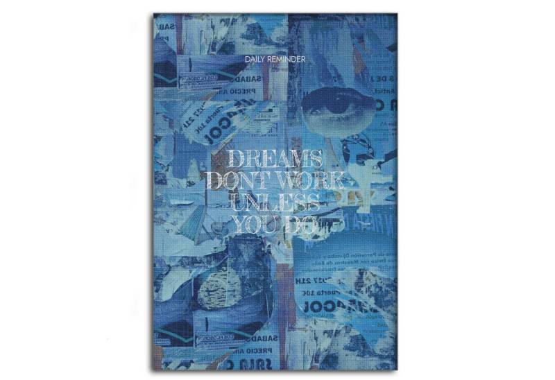 SimpleCanvas Wandbild Dreams don't Work - Leinwandbild Motivation, Wandbild Quotes, Träume, Harte Arbeit von SimpleCanvas