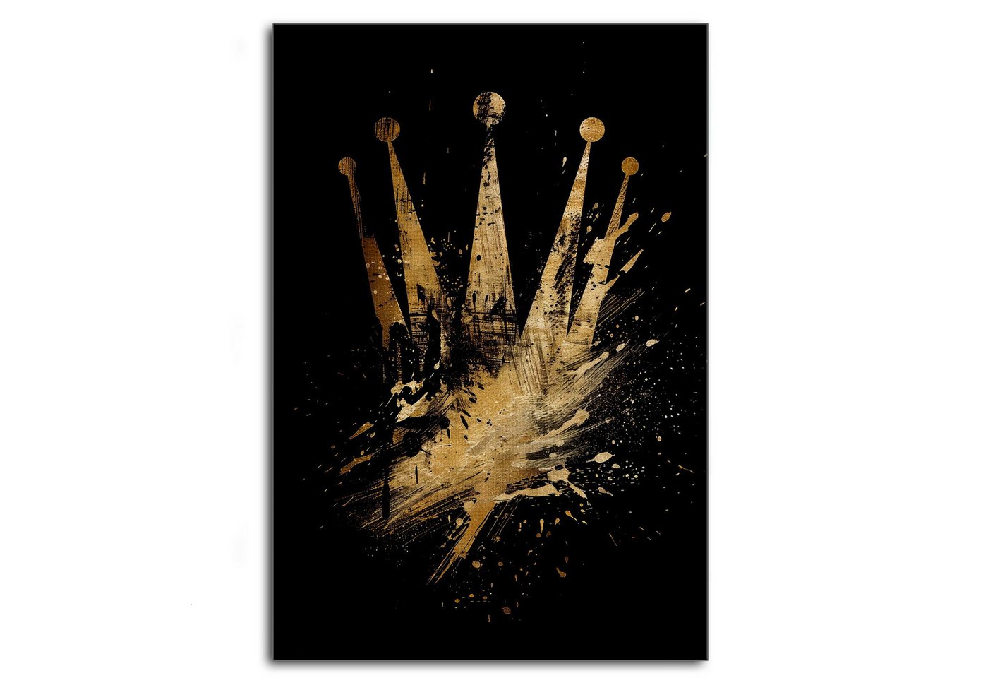 SimpleCanvas Wandbild Golden Rolex - Leinwandbild Pop Art / Luxuriös, Wandbild Street Art, Rolex, Modern von SimpleCanvas