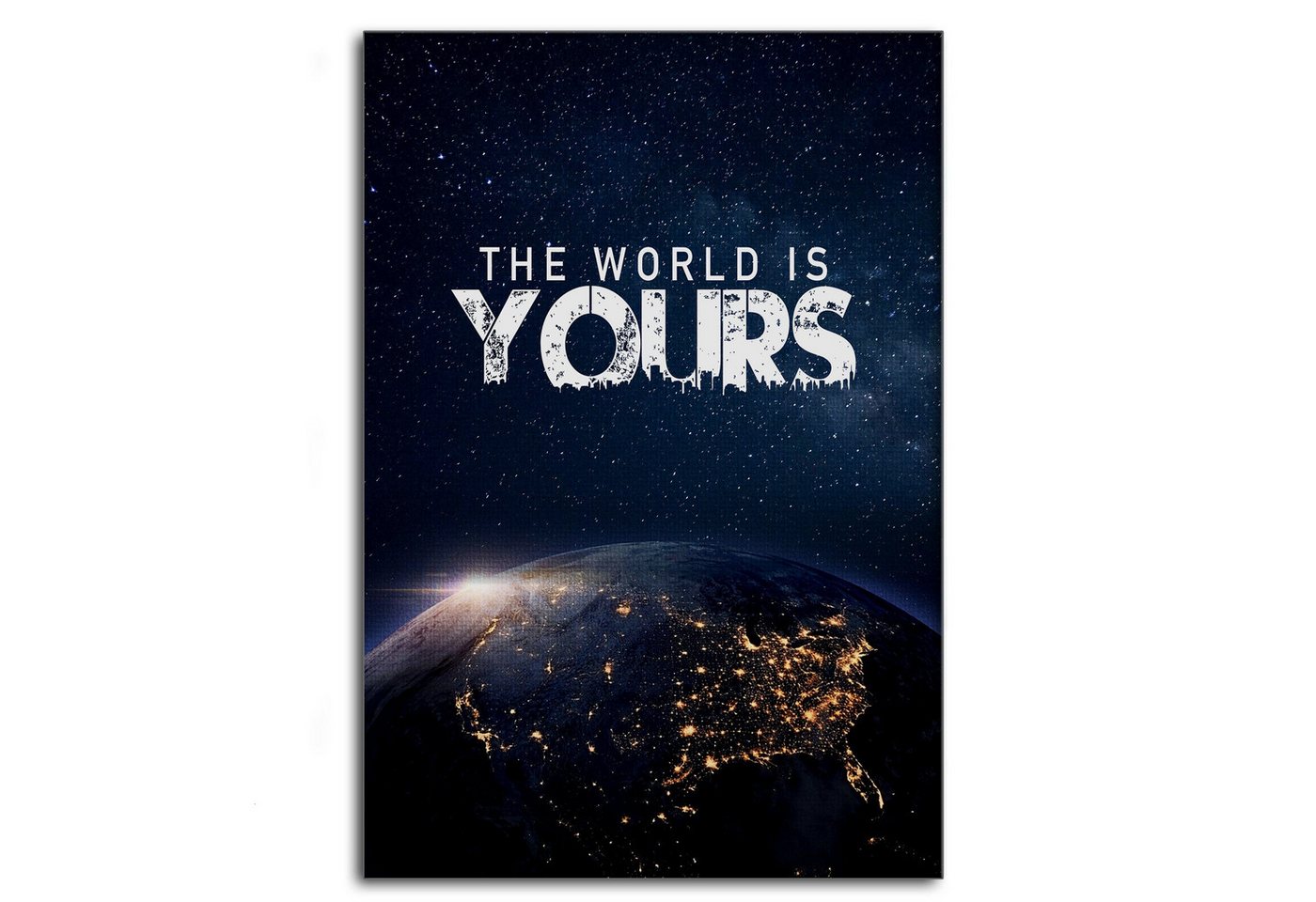 SimpleCanvas Wandbild The World is yours - Leinwandbild Motivation, Wandbild Erde, Tag und Nacht, Weltall SimpleCanvas Wandbild The World is yours - Leinwandbild Motivation, Wandbild Erde, Tag und Nacht, Weltall von SimpleCanvas