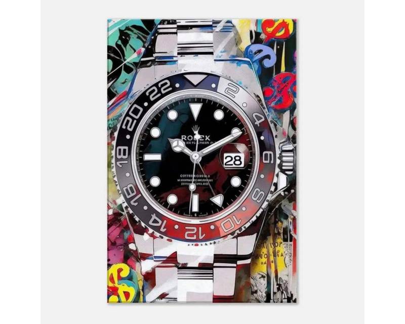 SimpleCanvas Wanddekoobjekt 10 past Rolex - Leinwandbild Pop Art, Wandbild Street Art, Rolex, Modern von SimpleCanvas