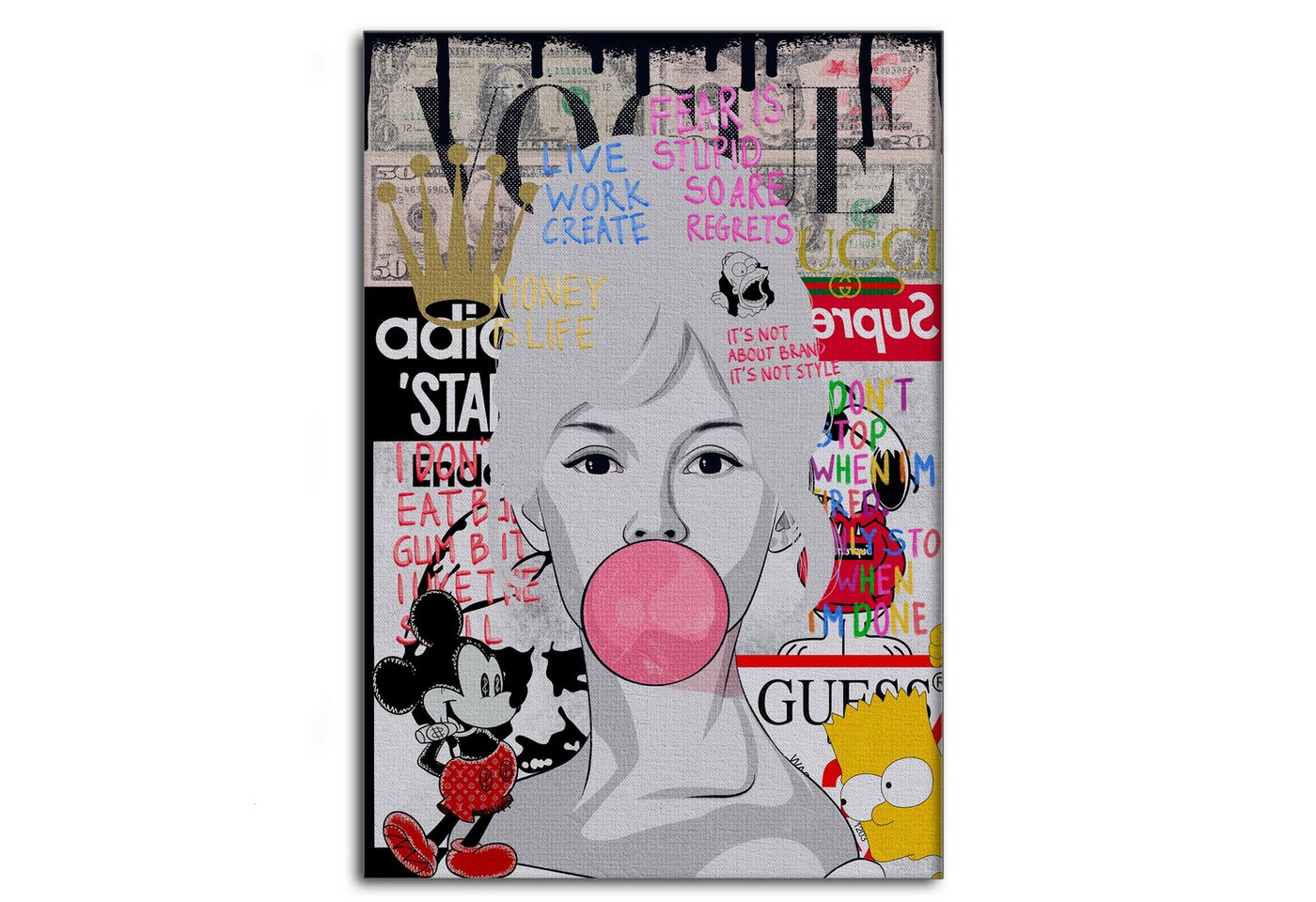 SimpleCanvas Wandbild Brigitte Bardot - Leinwandbild Pop Art, Wandbild Pop Art, Portrait, Bardot SimpleCanvas Wandbild Brigitte Bardot - Leinwandbild Pop Art, Wandbild Pop Art, Portrait, Bardot von SimpleCanvas