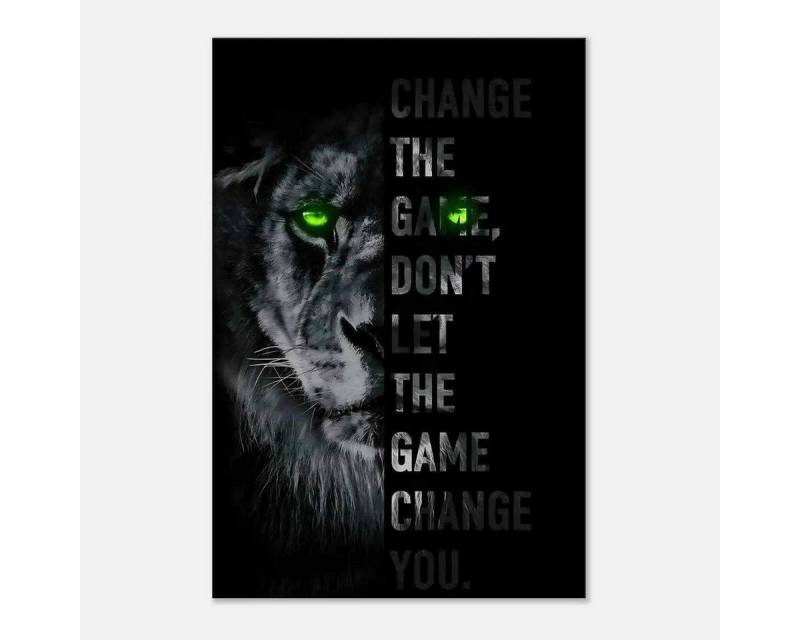 SimpleCanvas Wanddekoobjekt Change the game - Leinwandbild Motivation von SimpleCanvas