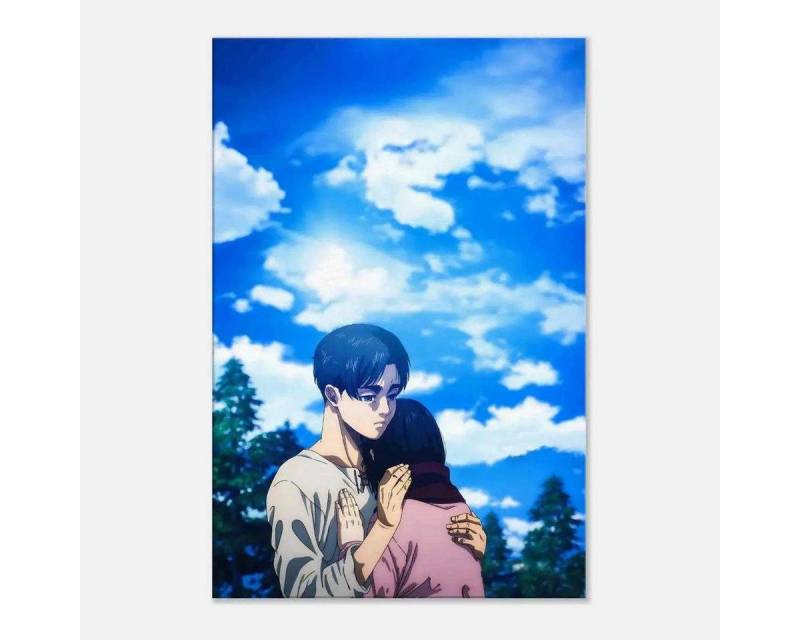 SimpleCanvas Wanddekoobjekt Eren & Mikasa - Anime Leinwandbild von SimpleCanvas