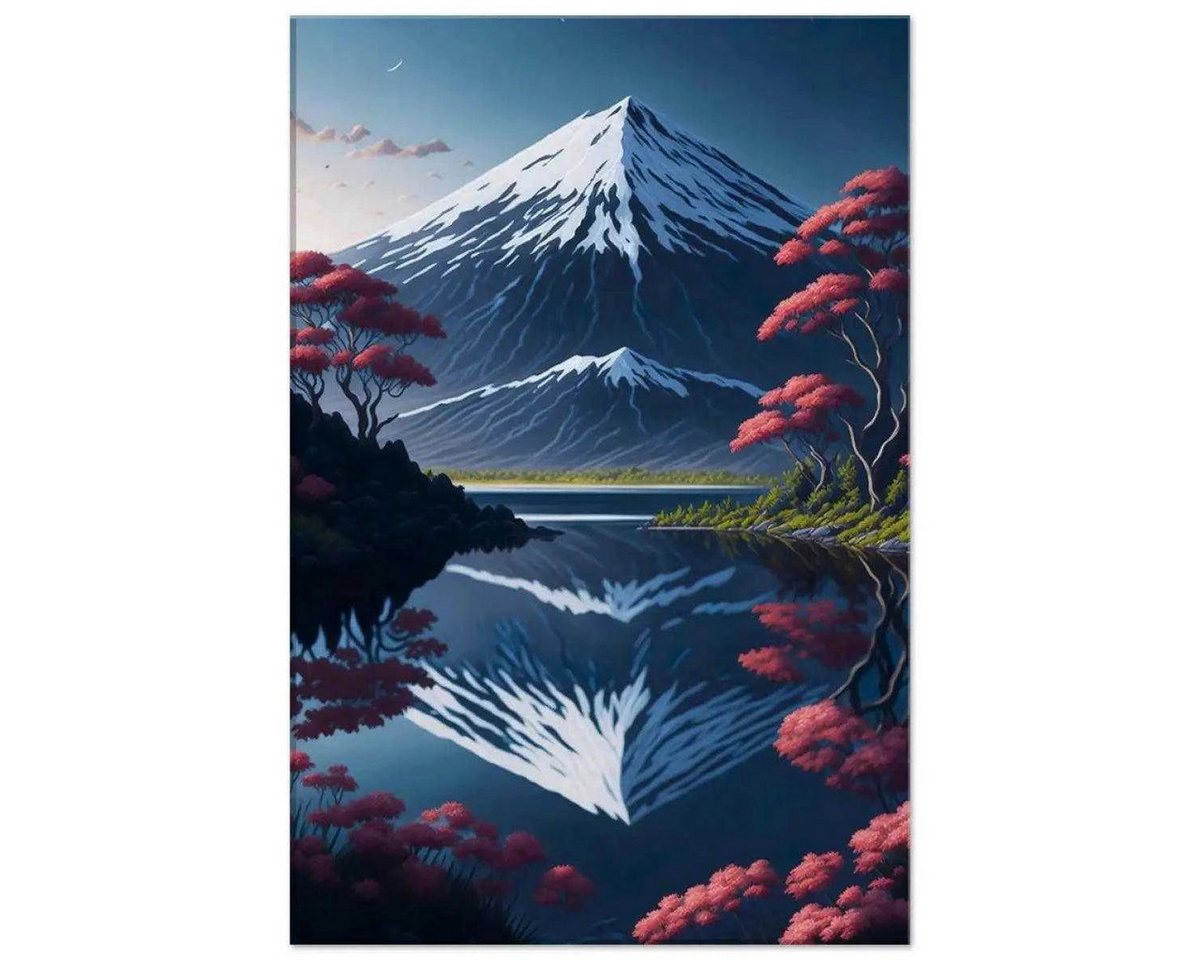 SimpleCanvas Wanddekoobjekt Fuji - Leinwandbild Japanisch von SimpleCanvas