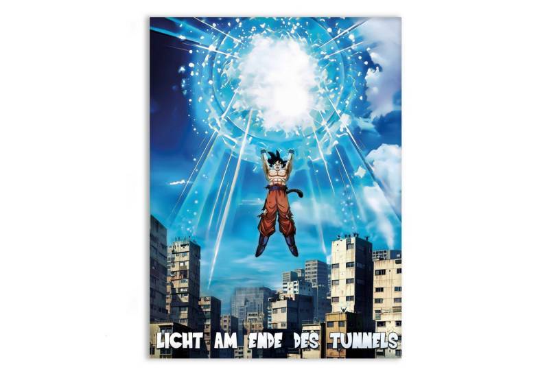 SimpleCanvas Wanddekoobjekt Ghetto Genkidama x SHADOW030 - Dragon Ball - Anime Leinwandbild, Wandbild Son Goku, Genkidama - Dragonball von SimpleCanvas