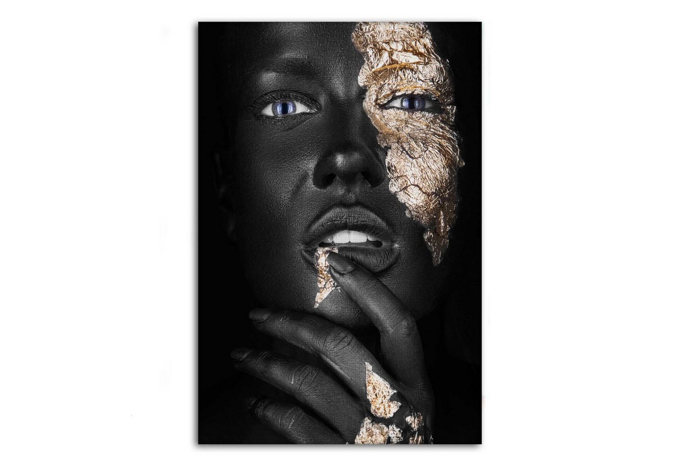 SimpleCanvas Wandbild Golden Face IV - Leinwandbild Luxuriös, Wandbild Goldenes Gesicht, Geld, Luxuriös, Modern SimpleCanvas Wandbild Golden Face IV - Leinwandbild Luxuriös, Wandbild Goldenes Gesicht, Geld, Luxuriös, Modern von SimpleCanvas