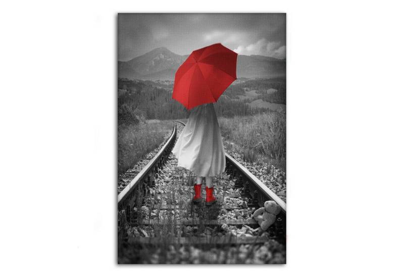 SimpleCanvas Wandbild Grow fast - Leinwandbild Stadt, Wandbild Landschaft, Umbrella, Portrait, Grau / Rot SimpleCanvas Wandbild Grow fast - Leinwandbild Stadt, Wandbild Landschaft, Umbrella, Portrait, Grau / Rot von SimpleCanvas