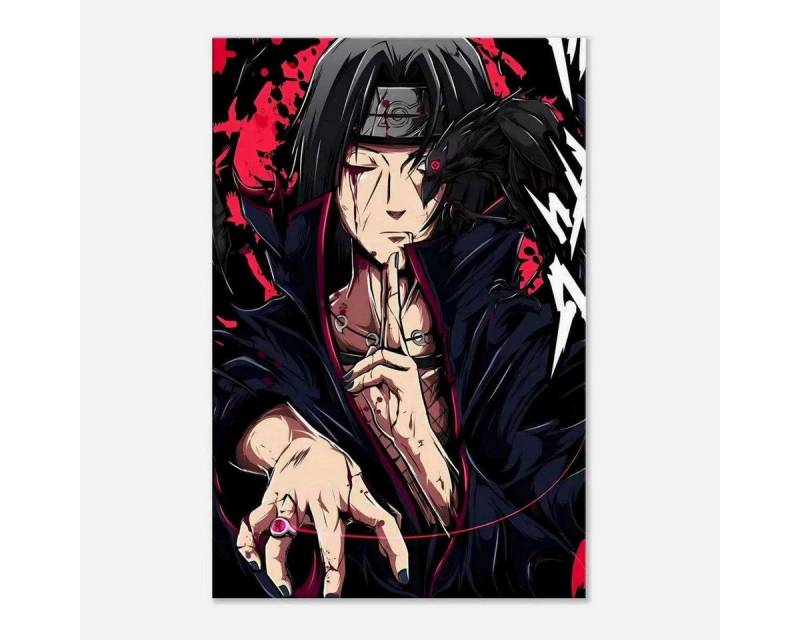 SimpleCanvas Wanddekoobjekt Itachi Uchiha - Anime Leinwandbild, Wandbild Naruto, Akatsuki, Itachi von SimpleCanvas