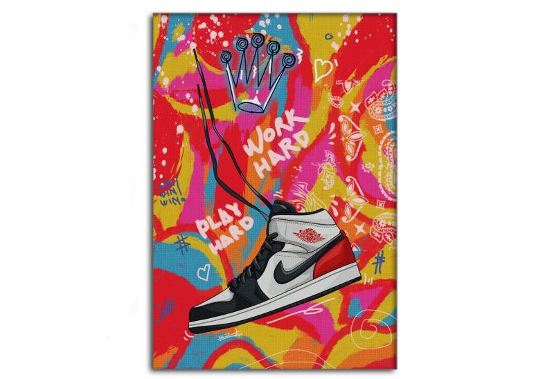 SimpleCanvas Wanddekoobjekt Jordans MJ - Leinwandbild Pop Art, Wandbild Pop Art, Portrait, Michael Jordan von SimpleCanvas