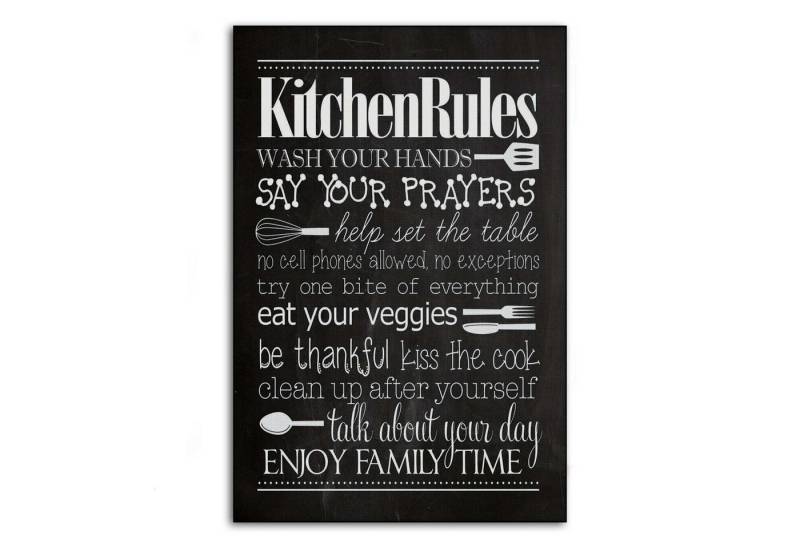 SimpleCanvas Wandbild Kitchen Rules - Leinwandbild Lifestyle von SimpleCanvas
