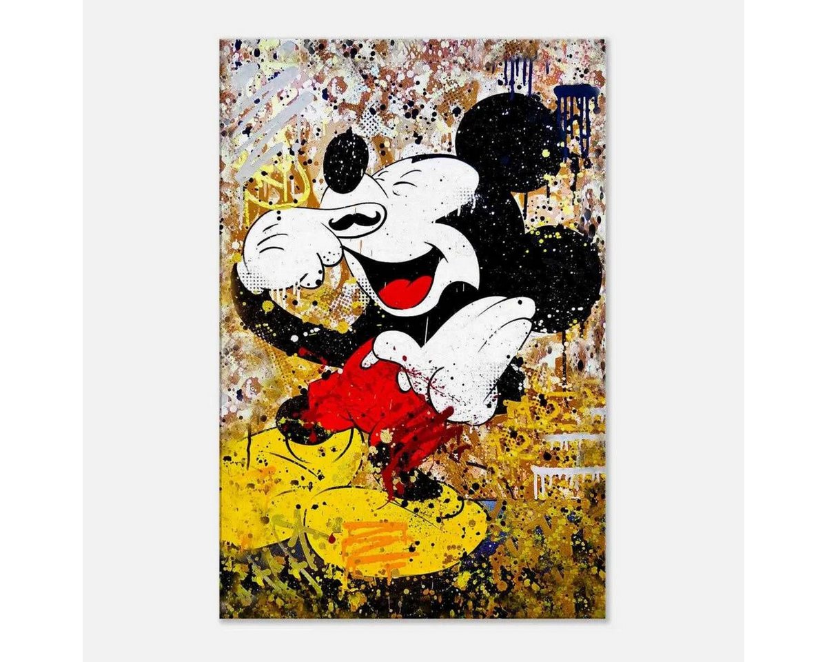 SimpleCanvas Wanddekoobjekt Laughing Mickey - Leinwandbild Pop Art von SimpleCanvas