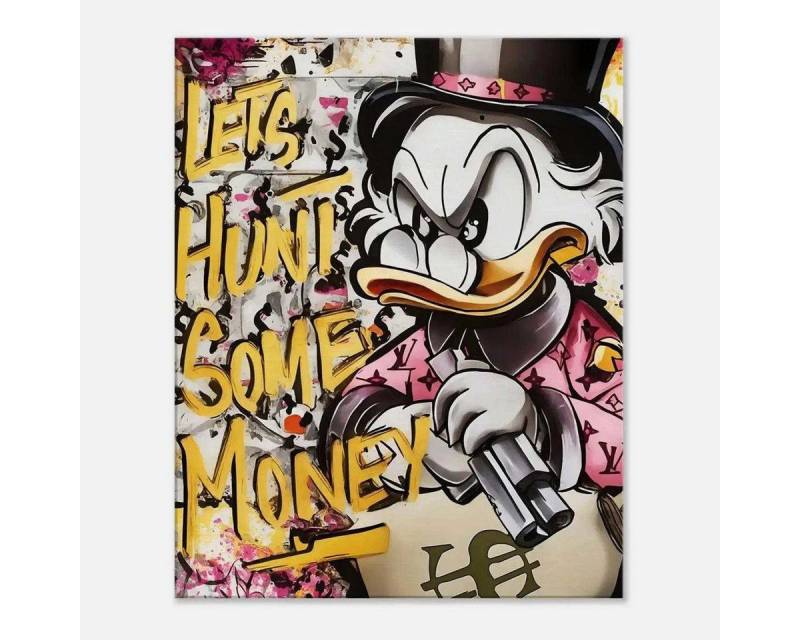 SimpleCanvas Wanddekoobjekt Let's Hunt Some Money - Leinwandbild Pop Art von SimpleCanvas