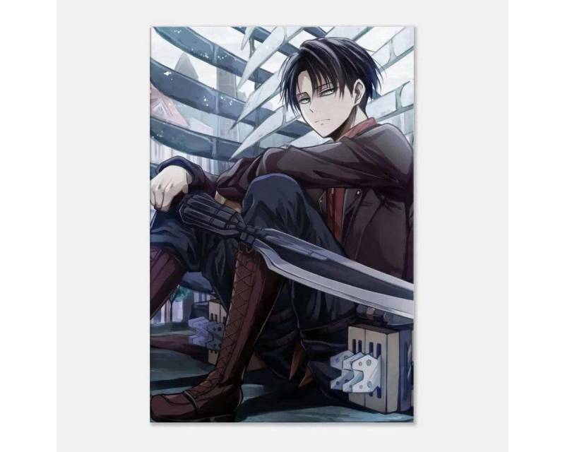 SimpleCanvas Wanddekoobjekt Levi chills - Attack on Titan - Anime Leinwandbild, Wandbild Attack on Titan, Levy, Aufklärungstrupp von SimpleCanvas