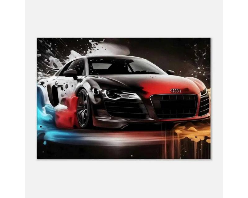 SimpleCanvas Wanddekoobjekt Liquid Audi - Auto Leinwandbild, Wandbild Audi, Sportwagen, Auto Wallpaper von SimpleCanvas