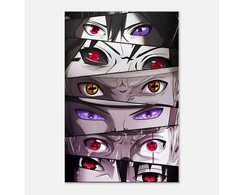 SimpleCanvas Wanddekoobjekt Look in my eyes - Anime Leinwandbild, Wandbild Naruto, Sharingan, Rinnegan von SimpleCanvas