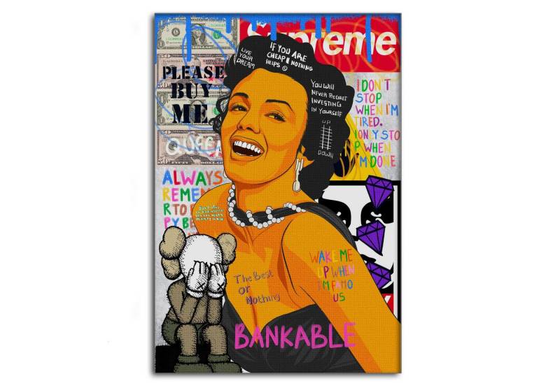 SimpleCanvas Wanddekoobjekt Marilyn Monroe - Leinwandbild Pop Art, Wandbild Pop Art, Portrait, Marilyn Monroe von SimpleCanvas