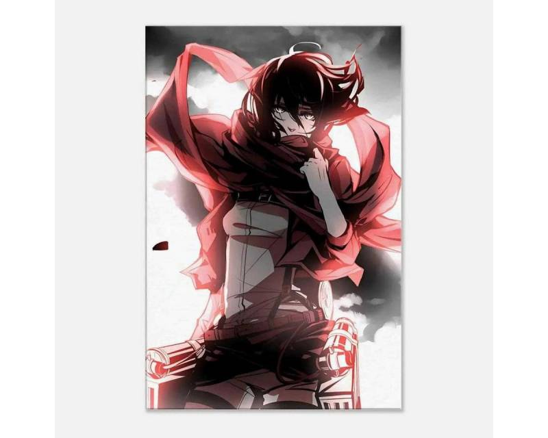 SimpleCanvas Wanddekoobjekt Mikasa - Attack on Titan - Anime Leinwandbild von SimpleCanvas
