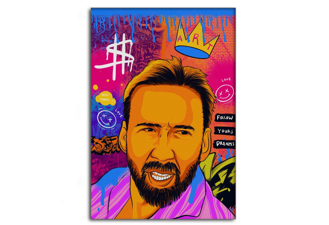 SimpleCanvas Wandbild Nicolas Pedro B - Leinwandbild Pop Art, Wandbild Pop Art, Portrait, Nicolas Pedro SimpleCanvas Wandbild Nicolas Pedro B - Leinwandbild Pop Art, Wandbild Pop Art, Portrait, Nicolas Pedro von SimpleCanvas