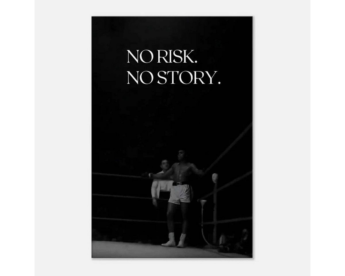 SimpleCanvas Wanddekoobjekt No risk. No story. - Leinwandbild Motivation von SimpleCanvas