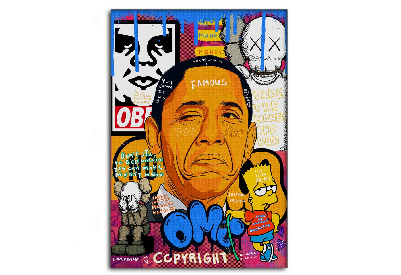 SimpleCanvas Wanddekoobjekt Obama - Leinwandbild Pop Art, Wandbild Pop Art, Portrait, Obama SimpleCanvas Wanddekoobjekt Obama - Leinwandbild Pop Art, Wandbild Pop Art, Portrait, Obama von SimpleCanvas