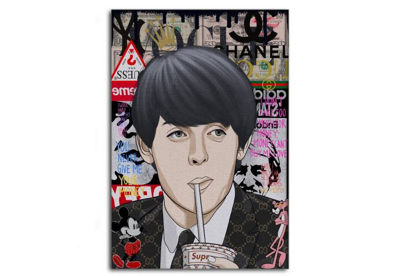SimpleCanvas Wanddekoobjekt Paul McCartney - Leinwandbild Pop Art, Wandbild Pop Art, Portrait, McCartney von SimpleCanvas