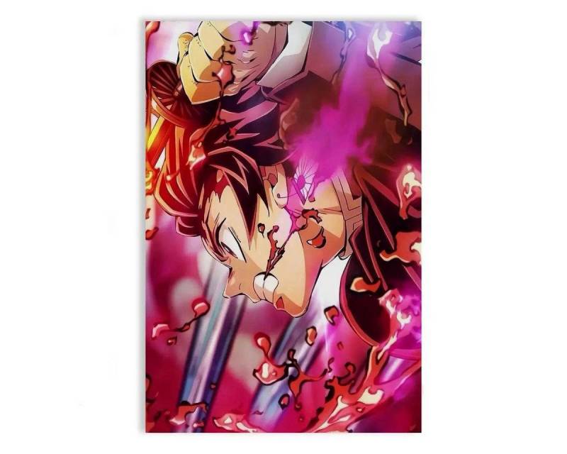 SimpleCanvas Wanddekoobjekt Purple Tanjiro - Demon Slayer - Anime Leinwandbild, Wandbild Demon Slayer, Tanjiro Kamado von SimpleCanvas
