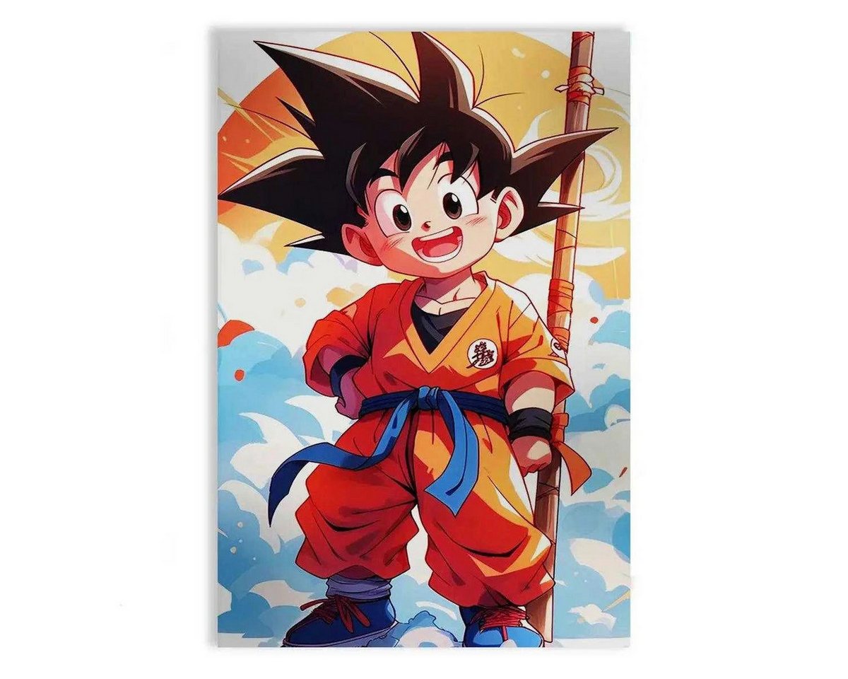 SimpleCanvas Wandbild Son Goku - Dragon Ball - Anime Leinwandbild, Wandbild Dragon Ball, Son Goku in jung von SimpleCanvas