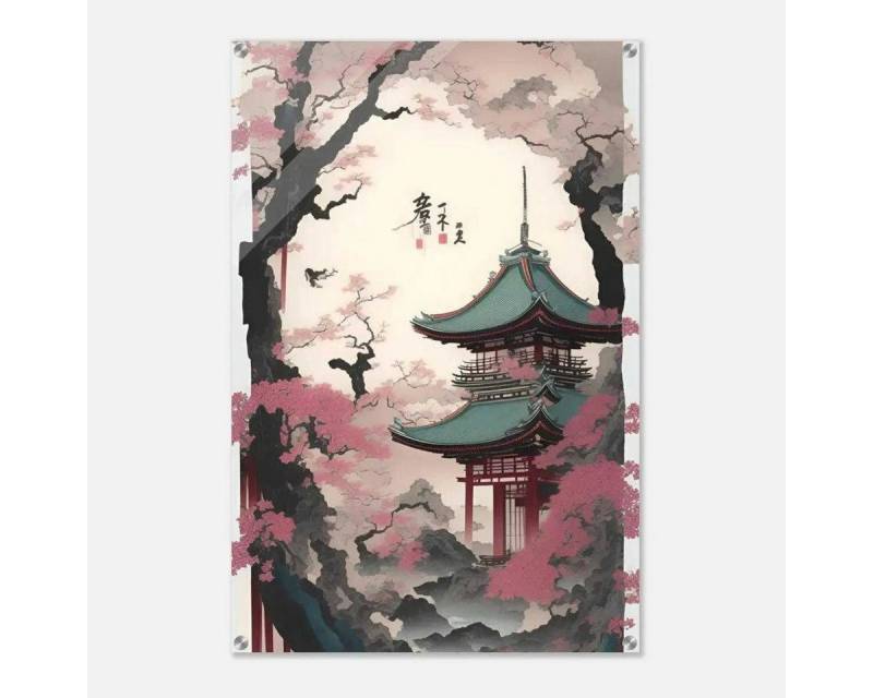 SimpleCanvas Wanddekoobjekt Spring in Japan - Leinwandbild Japanisch von SimpleCanvas