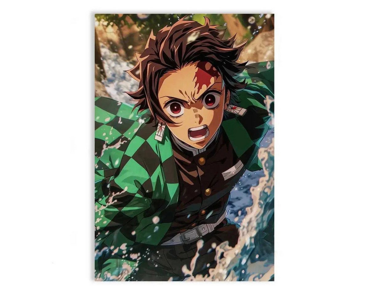 SimpleCanvas Wandbild Tanjiro Water Breathing - Demon Slayer - Anime Leinwandbild, Wandbild Demon Slayer, Tanjiro Kamado von SimpleCanvas