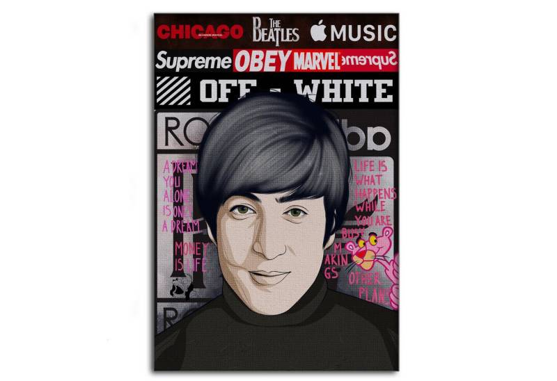 SimpleCanvas Wanddekoobjekt The Beatles 2 - Leinwandbild Pop Art, Wandbild Pop Art, Portrait, Beatles von SimpleCanvas