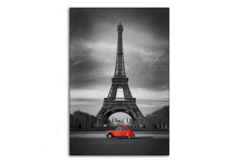 SimpleCanvas Wanddekoobjekt Welcome to Paris - Leinwandbild Stadt von SimpleCanvas