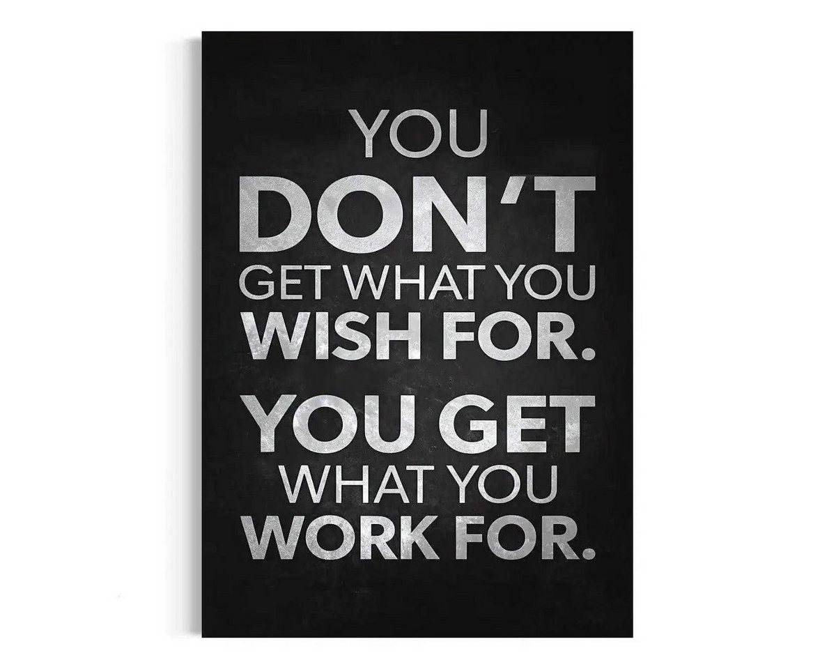 SimpleCanvas Wanddekoobjekt You get what you work for - Leinwandbild Motivation SimpleCanvas Wanddekoobjekt You get what you work for - Leinwandbild Motivation von SimpleCanvas