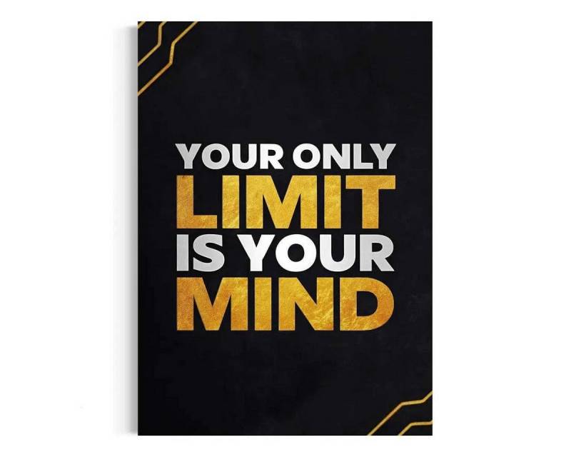 SimpleCanvas Wanddekoobjekt Your only limit is your mind - Leinwandbild Motivation von SimpleCanvas